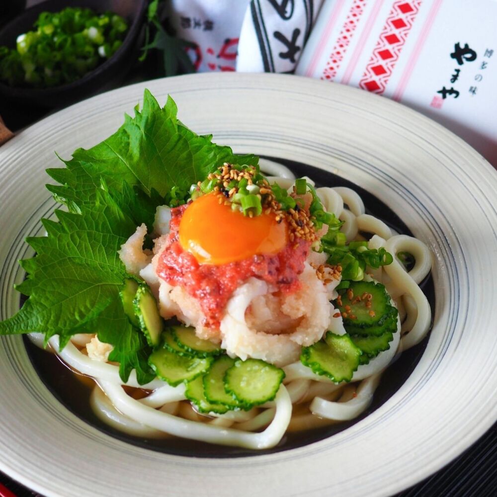 いか明太ときゅうりのぶっかけうどん