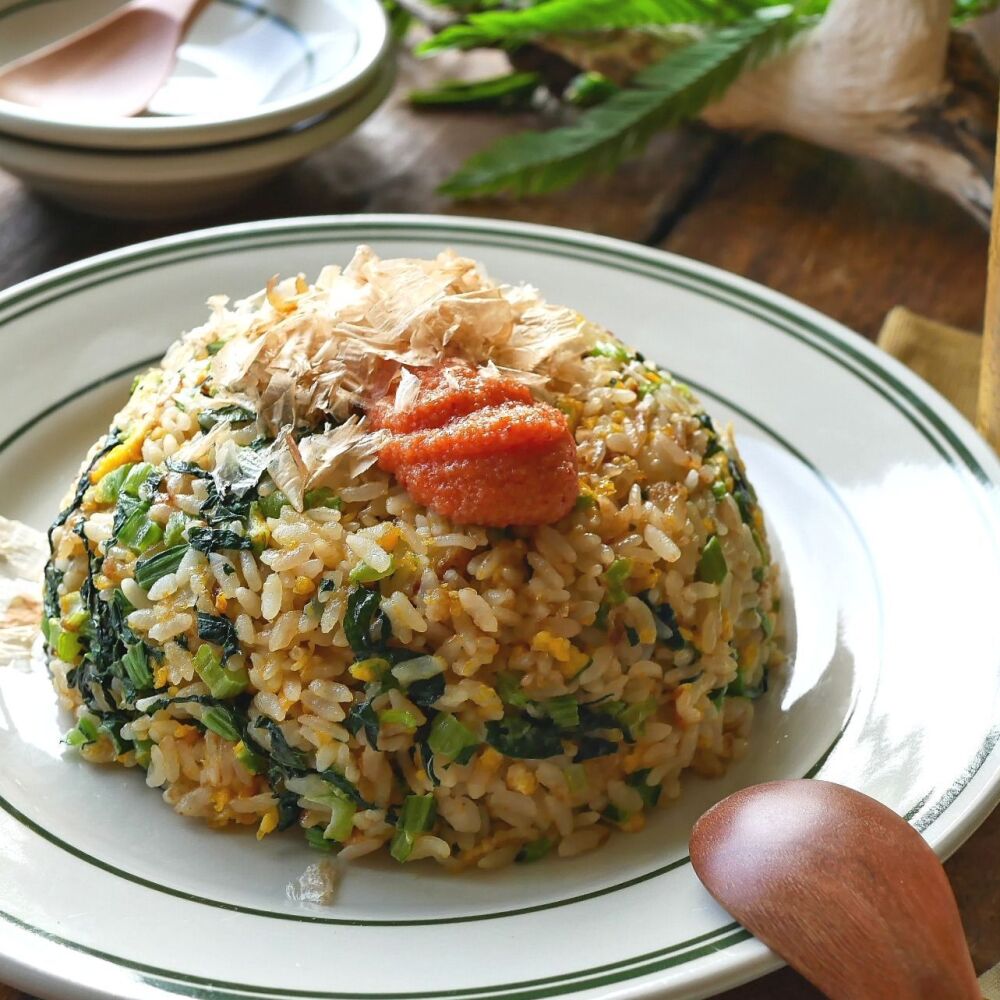 明太子と小松菜のチャーハン