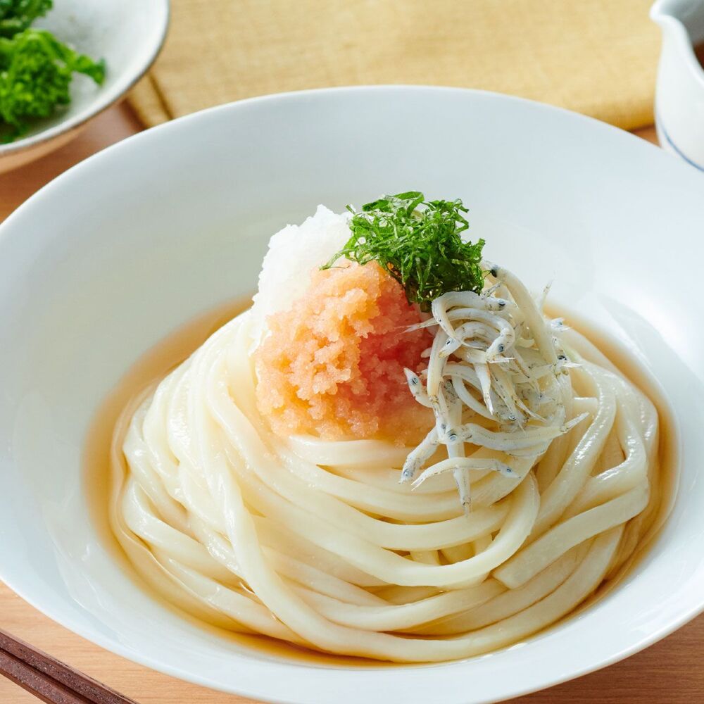 明太としらすのぶっかけうどん