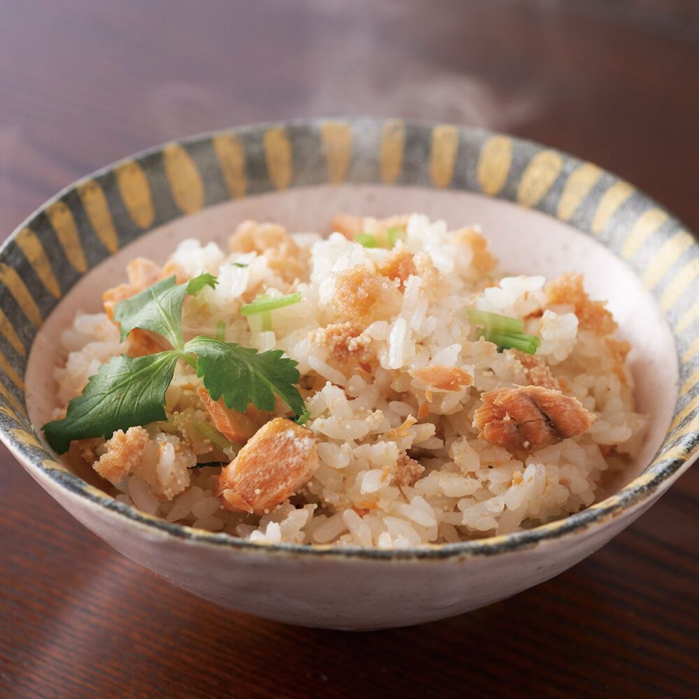 うまだしで簡単！鮭と明太子のごはん