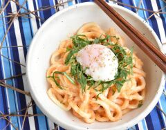 辛子明太子と温玉冷やしうどん