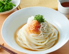 明太としらすのぶっかけうどん