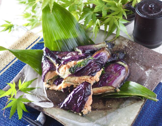 【揚げない揚げなす】とろとろ茄子の明太はさみ焼き