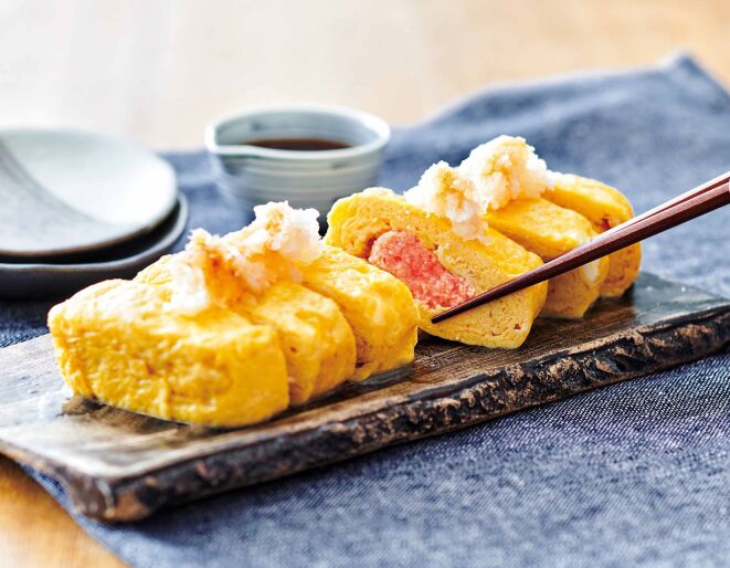 明太子まるごと使用した豪華卵焼き！おうちで料亭の味！？だし巻き明太