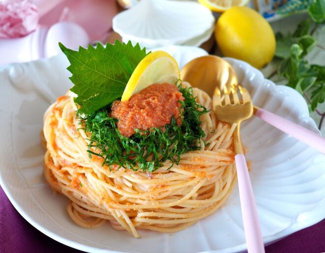 和風明太子パスタ◎出汁と梅昆布でうま味抜群！