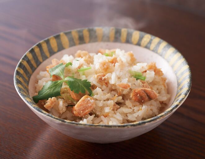 うまだしで簡単！鮭と明太子のごはん